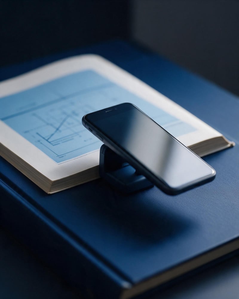 A smartphone photographing a textbook page with a diagram on it