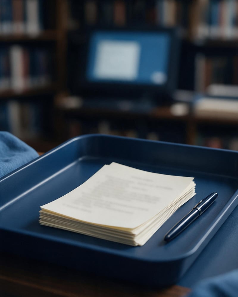 A tray of finished study notes ready to share