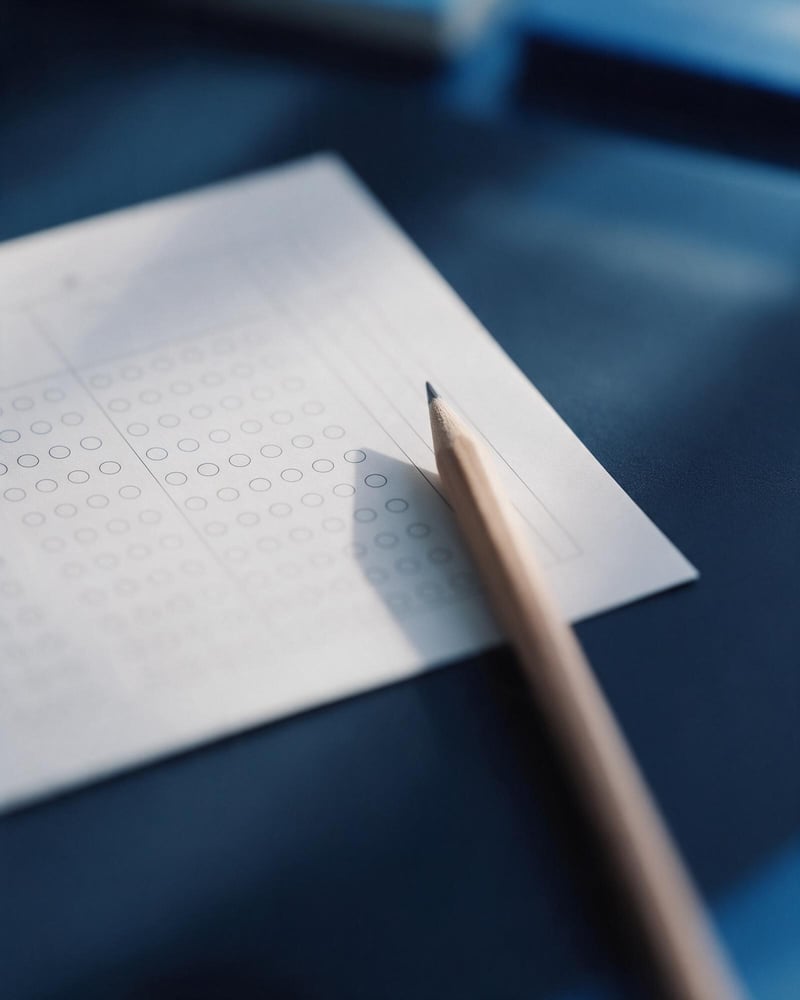 A blank multiple-choice answer sheet with empty option bubbles
